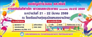 ประชาสัมพันธ์ การแข่งขันกีฬาเด็ก เยาวชนและประชาชน (แจระแมคัพ) ประจำปี 2569